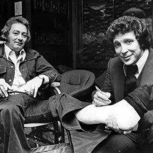 Pop star Tom Jones, currently appearing at the Helmaen Club, Usk