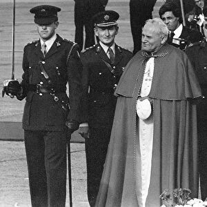 Pope John Paul II during his visit to Ireland 1979 The Pope is escorted along a