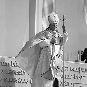 Pope John Paul II during his visit to Ireland 1979 The Pope in his Robes