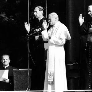 Pope John Paul II visits Britain May 1982 The Pope conducts a service at Digby