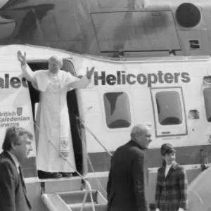 Pope John Paul IIs visit to Coventry Airport for a mid-morning mass. 30th May 1982 Pope John Paul IIs visit to Coventry Airport for a mid-morning mass. 30th May 1982