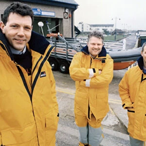 Porthcawl lifeboat crew left to right: Stuart Roberts (senior helmsman)