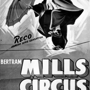 Bertram Mills Circus Print - Reco Comedy Wire Sensation 1979 Bertram Mills Circus Print - Reco Comedy Wire Sensation 1979