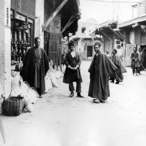 A potters shop in Hamadan, capital city of Hamadan Province of Iran. Circa 1926