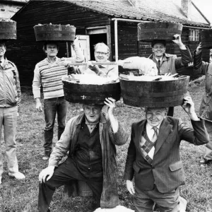 A practice session on 30th December, 1987, for the Allendale men who will take part in A practice session on 30th December, 1987, for the Allendale men who will take part in