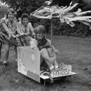 Pram Race, Lambourn, Berkshire, October 1985 Pram Race, Lambourn, Berkshire, October 1985