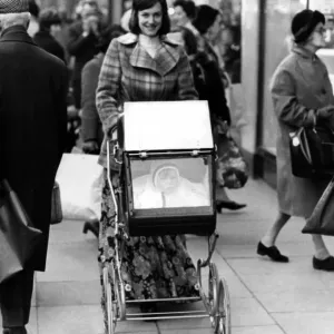 Rare 1973 Print of German-Designed Pram with Windows Rare 1973 Print of German-Designed Pram with Windows
