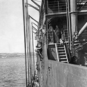 Pre-sailing drill aboard the French SS Sontay in unknown port. 1st May 1917