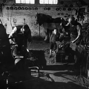 Blacksmith Shop in Wartime Surrey, 1943 Print