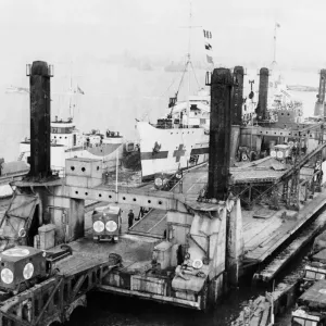 Prefabricated Ports Print: LST Spud Pier Assembly Prefabricated Ports Print: LST Spud Pier Assembly