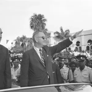 Premier Alexander Bustamante (left) with Vice President Lyndon B Premier Alexander Bustamante (left) with Vice President Lyndon B