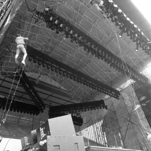 Preparations ahead of Bruce Springsteen Concert, Villa Park, Birmingham