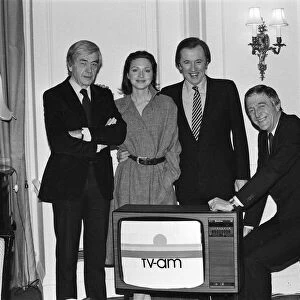 The presenters of new breakfast television show "TV-am"- Robert Kee, Anna Ford