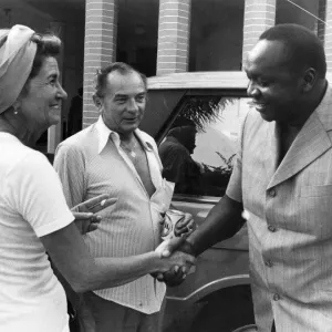 President Idi Amin Meets American Couple, 1977 Print