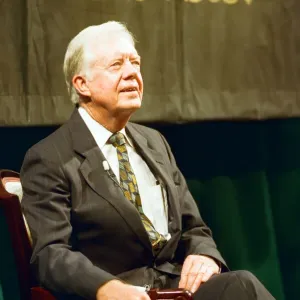 Former US President Jimmy Carter in Swansea. 11th August 1995 Former US President Jimmy Carter in Swansea. 11th August 1995
