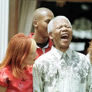 President Nelson Mandela meets the Spice Girls in Johannesburg 01 / 11 / 97