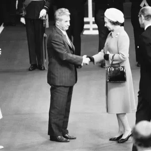 Queen Elizabeth Welcomes President Ceausescu Print 1978