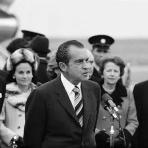 President Richard Nixon visits Ireland. Pictured on arrival at Shannon Airport President Richard Nixon visits Ireland. Pictured on arrival at Shannon Airport