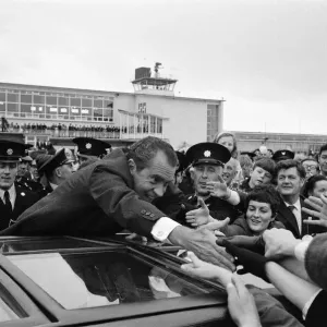 President Richard Nixon visits Ireland. Pictured on arrival at Shannon Airport President Richard Nixon visits Ireland. Pictured on arrival at Shannon Airport
