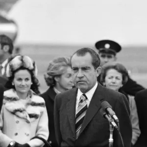 President Richard Nixon visits Ireland. Pictured on arrival at Shannon Airport President Richard Nixon visits Ireland. Pictured on arrival at Shannon Airport