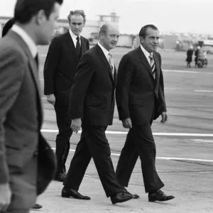 President Richard Nixon visits Ireland. Pictured on arrival at Shannon Airport President Richard Nixon visits Ireland. Pictured on arrival at Shannon Airport