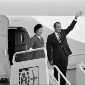 President Richard Nixon visits Ireland. Pictured on arrival at Shannon Airport President Richard Nixon visits Ireland. Pictured on arrival at Shannon Airport