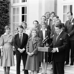 President Ronald Reagan and his wife Nancy during their visit to London. 6th June 1984 President Ronald Reagan and his wife Nancy during their visit to London. 6th June 1984