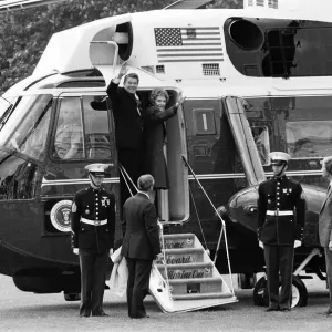 President Ronald Reagan and his wife Nancy during their visit to London. 6th June 1984 President Ronald Reagan and his wife Nancy during their visit to London. 6th June 1984