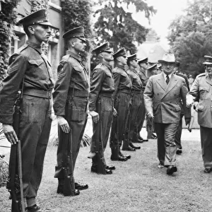 President Truman arriving at Winston Churchills Berlin residence for lunch