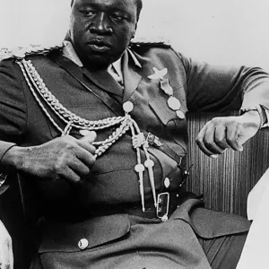 President of Uganda, General Idi Amin, in military uniform, September 1974 President of Uganda, General Idi Amin, in military uniform, September 1974