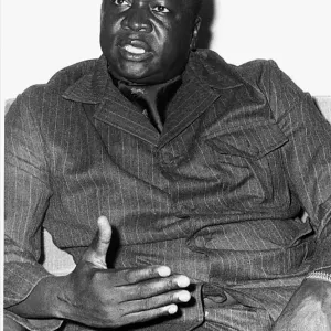 President of Uganda, General Idi Amin, speaking at the the Uganda Embassy in Kinshasa President of Uganda, General Idi Amin, speaking at the the Uganda Embassy in Kinshasa