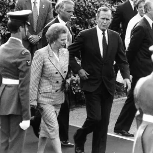 President of the United States George Bush and British Prime Minister Margaret Thatcher President of the United States George Bush and British Prime Minister Margaret Thatcher