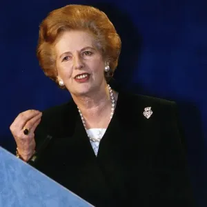 Former Prime Minister Baroness Margaret Thatcher at a Conservative Party rally in London Former Prime Minister Baroness Margaret Thatcher at a Conservative Party rally in London