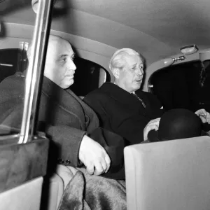 Prime Minister Harold Macmillan in a car. 25th April 1962 Prime Minister Harold Macmillan in a car. 25th April 1962