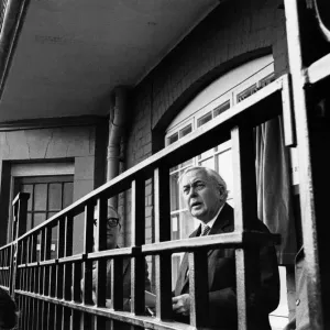 Print of Prime Minister Harold Wilson opening Eldon Grove flats in Liverpool, April 1975
