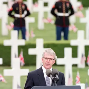 Prime Minister John Major at the American Military Cemetery in Madingley, near Cambridge
