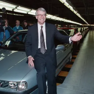 Prime Minister John Major visiting a Nissan car factory. 29th March 1992 Prime Minister John Major visiting a Nissan car factory. 29th March 1992