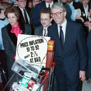 Print of Prime Minister John Major with his wife Norma in a B&Q store Print of Prime Minister John Major with his wife Norma in a B&Q store