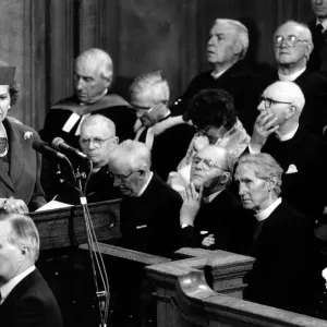 Prime Minister Margaret Thatcher addresses the General Assembley of the Church of Prime Minister Margaret Thatcher addresses the General Assembley of the Church of