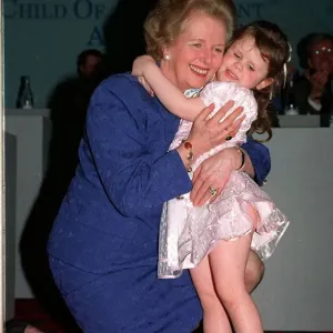 Margaret Thatcher with Ashleigh Temperley Print, 1990