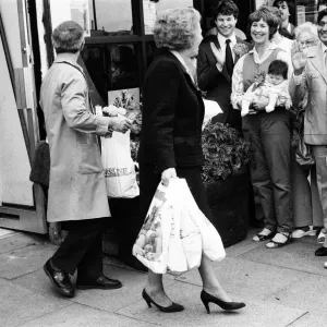 Prime Minister Margaret Thatcher campaigning in Ealing. 30th May 1987 Prime Minister Margaret Thatcher campaigning in Ealing. 30th May 1987