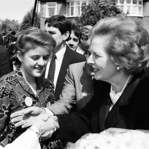 Print of Margaret Thatcher campaigning in Ealing