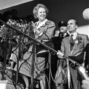 Print of Margaret Thatcher and Norman Tebbit at Conservative Central Office Print of Margaret Thatcher and Norman Tebbit at Conservative Central Office