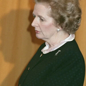 Prime Minister Margaret Thatcher after hearing about the resignation of Nigel Lawson