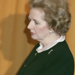 Prime Minister Margaret Thatcher after hearing about the resignation of Nigel Lawson Prime Minister Margaret Thatcher after hearing about the resignation of Nigel Lawson