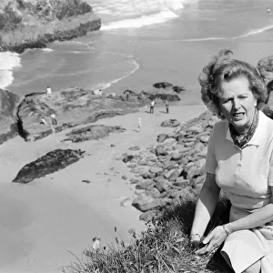 Prime Minister Margaret Thatcher on holiday in North Cornwall. 10th August 1981