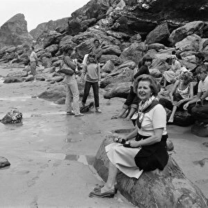Prime Minister Margaret Thatcher on holiday in North Cornwall. 10th August 1981