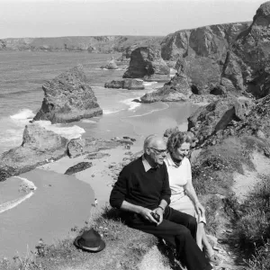 Prime Minister Margaret Thatcher and her husband Denis on holiday in North Cornwall Prime Minister Margaret Thatcher and her husband Denis on holiday in North Cornwall