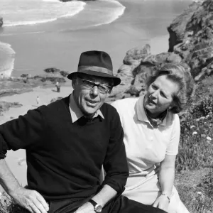 Prime Minister Margaret Thatcher and her husband Denis on holiday in North Cornwall Prime Minister Margaret Thatcher and her husband Denis on holiday in North Cornwall