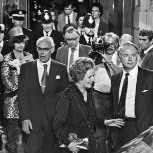 Print of Margaret Thatcher leaving Hendon Town Hall, June 10th 1983 Print of Margaret Thatcher leaving Hendon Town Hall, June 10th 1983